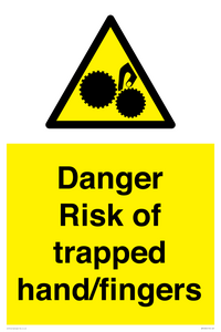 Danger Risk of trapped hand/fingers